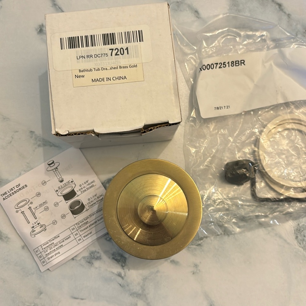 Champagne Bronze Tub Drain & Overflow Plate